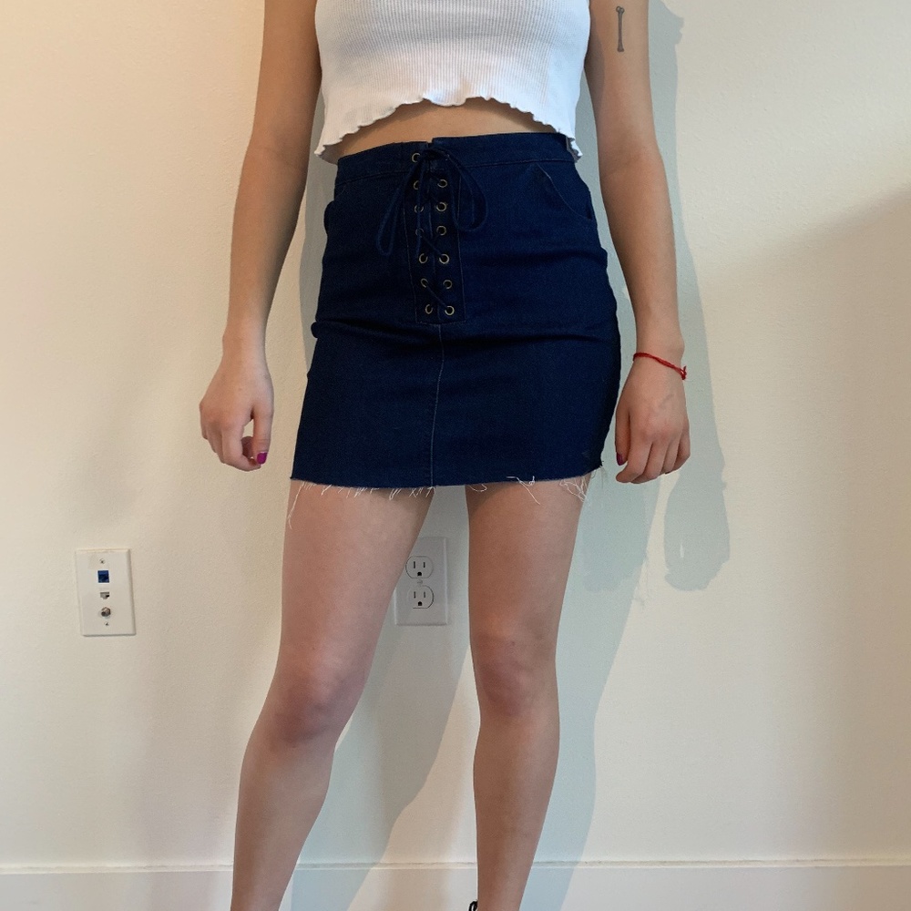 Forever 21 stretch denim mini skirt
